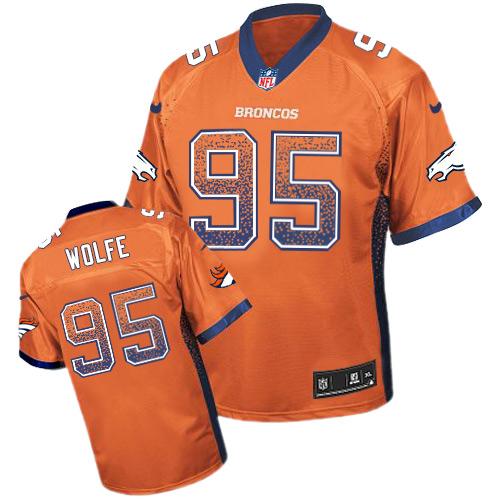 Nike Broncos #95 Derek Wolfe Orange Team Color Men's Stitched NFL Elite Drift Fashion Jersey - Click Image to Close